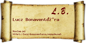 Lucz Bonaventúra névjegykártya